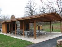 24' x 44' glu lam pavilion with fireplace and storage