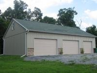40' x 60' x 10' garage with 3' stone wainscotting