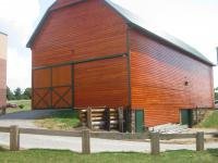 New cedar siding and metal roof on existing barn